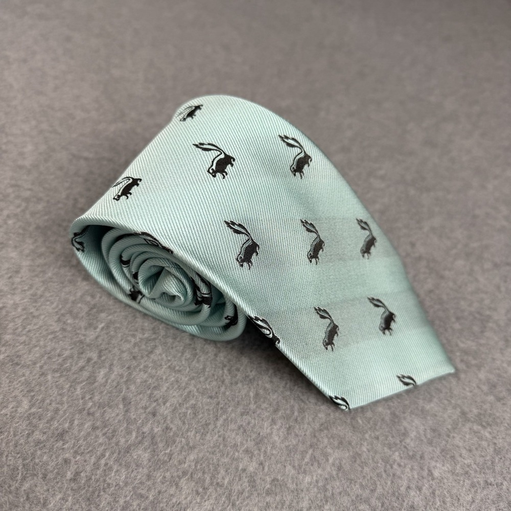 SummerTies Skunk Necktie 100% Silk Mint Green Novelty Animal Long Tie 62x3.1"